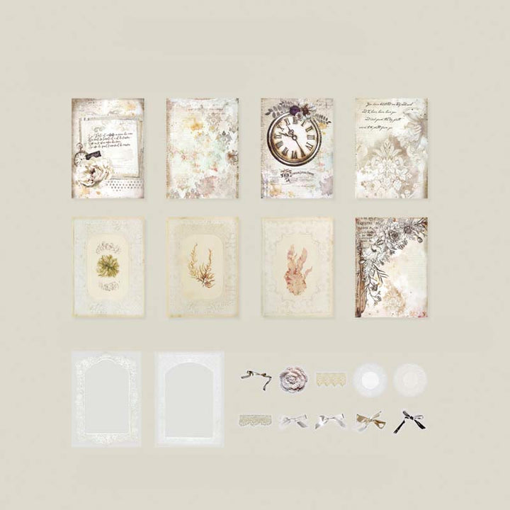 Lace Waltz Series Paper Sticker Set Decorative Journaling Backing Paper