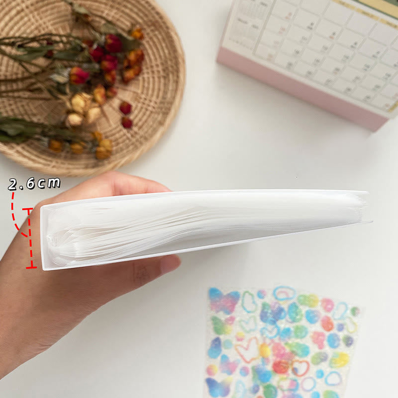 Transparent Sticker Collecting Album 100 Sheet Reusable Sticker Storage Book Stickers Organizer