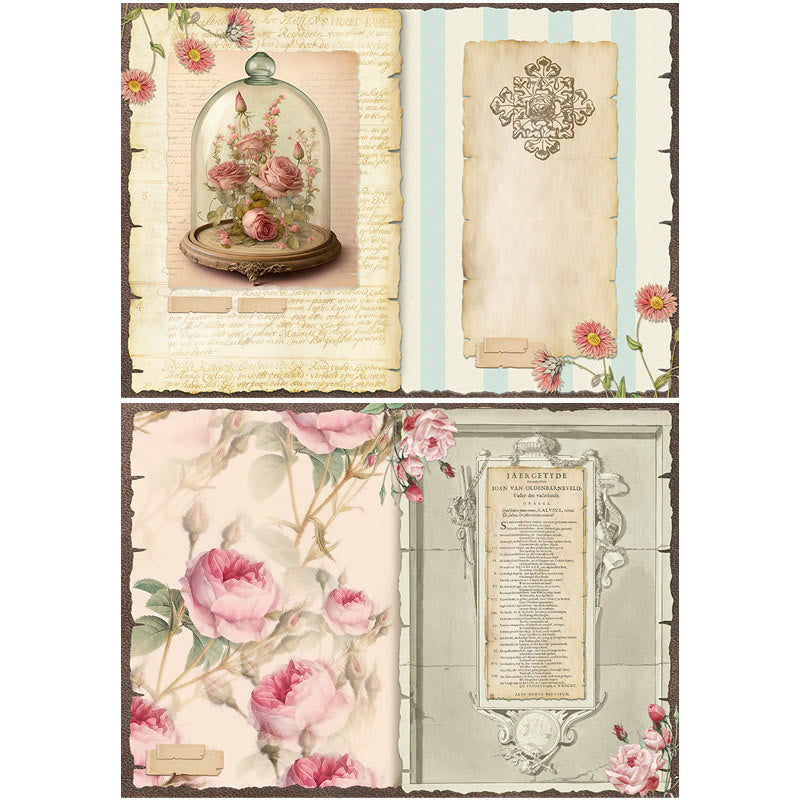 Romantic Flower Sea Paper Sticker Set Decorative Journaling Paper