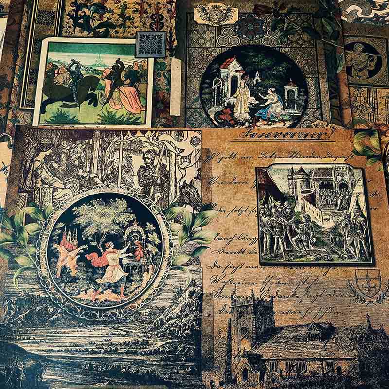 Medieval Castle Knight Style Scrapbook Paper Junk Journaling Suppies