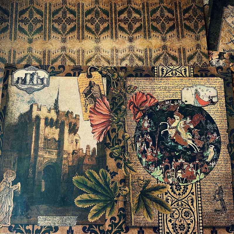 Medieval Castle Knight Style Scrapbook Paper Junk Journaling Suppies