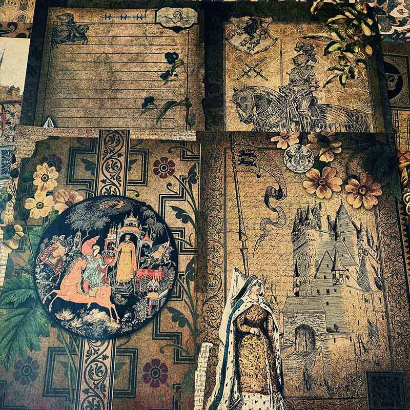 Medieval Castle Knight Style Scrapbook Paper Junk Journaling Suppies