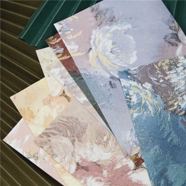 Flower Oil Painting Background Paper Scrapbooking Paper Junk Journal Supplies