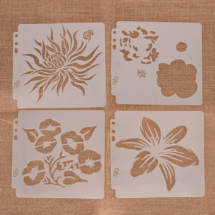 Flower Stencils for Painting 9Pcs Reusable Stencil Craft Drawing Templates