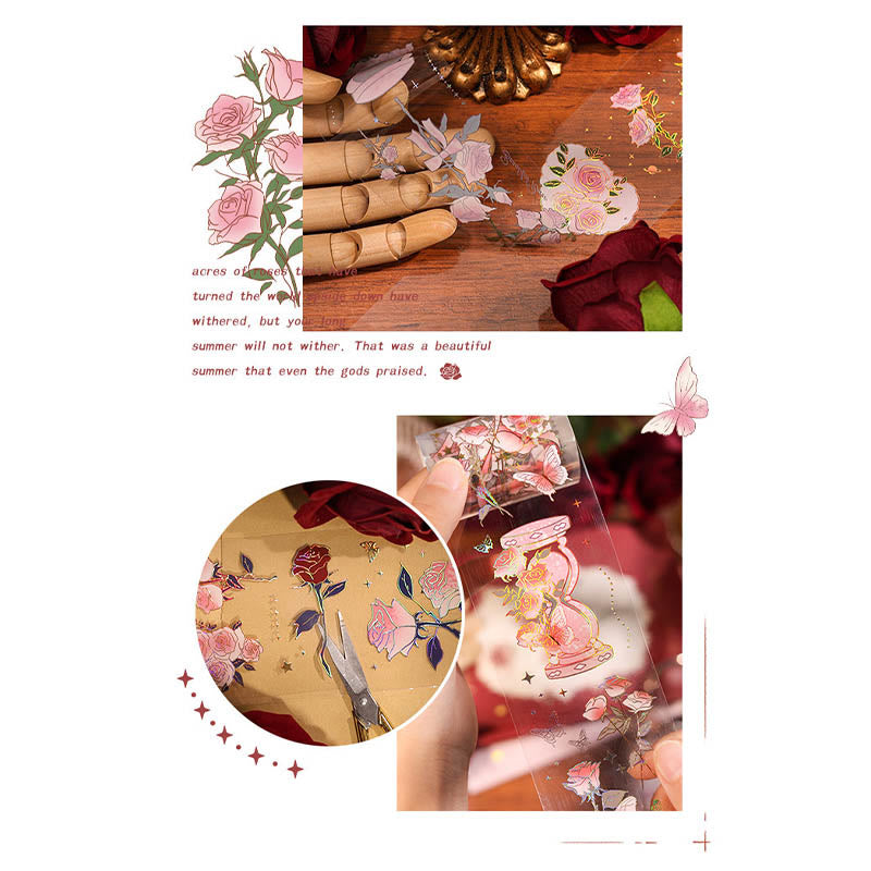 Rippling Rose Series PVC Tape For DIY Scrapbook Decor