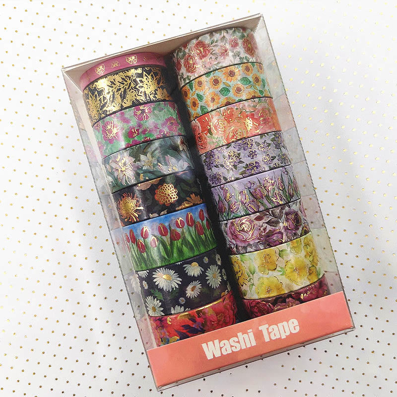 Flower Series Hot Stamping Washi Tape For DIY Scrapbook Decor