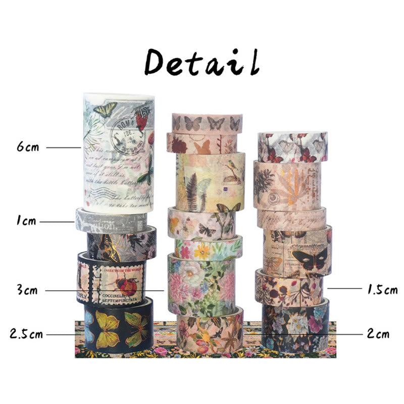 18 Rolls Butterfly Series Washi Tape For DIY Scrapbook Decor