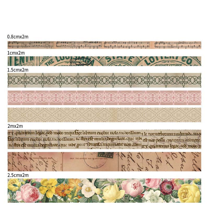 8 Rolls Relive Old Dreams Series Washi Tape For Scrapbook