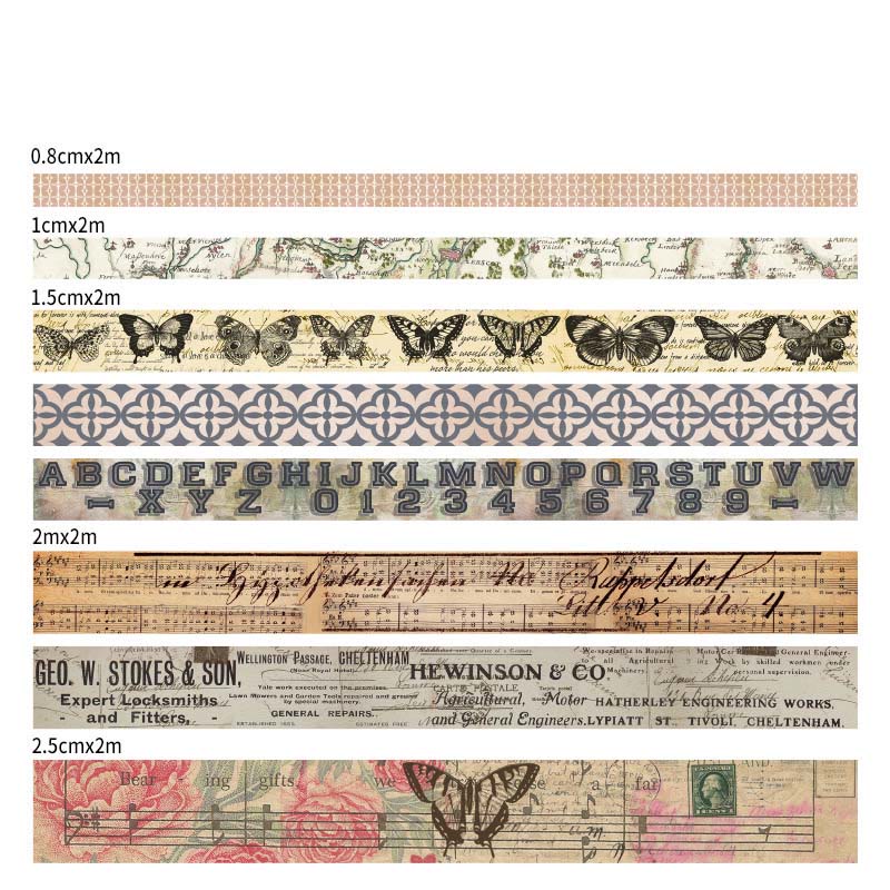 8 Rolls Relive Old Dreams Series Washi Tape For Scrapbook