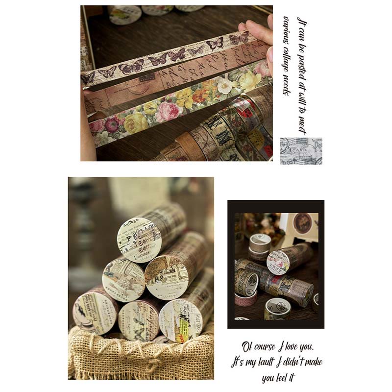 8 Rolls Relive Old Dreams Series Washi Tape For Scrapbook