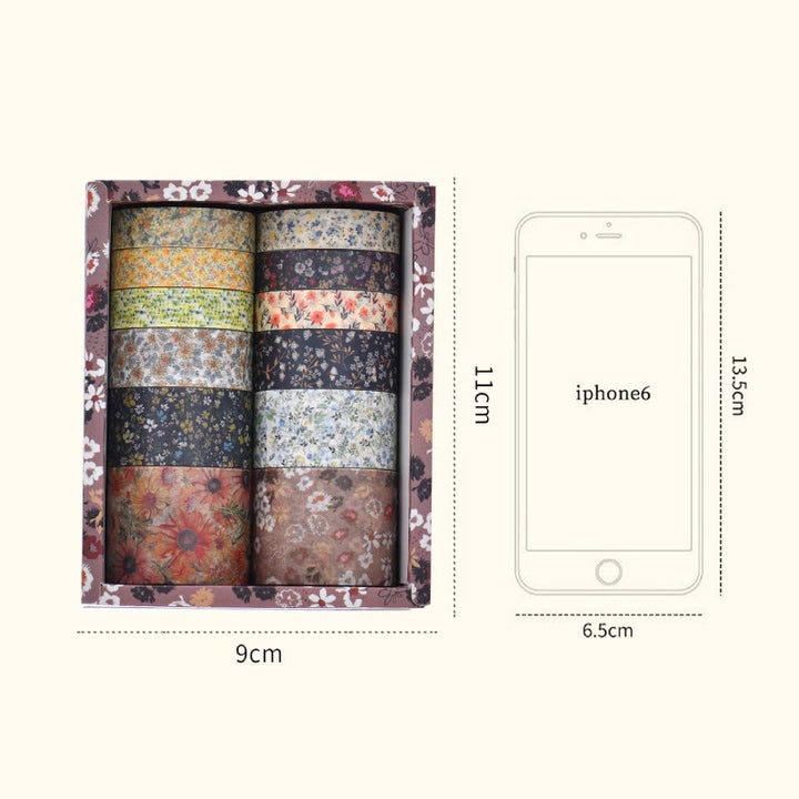 12 Rolls Flower Diary Series Washi Tape For Scrapbook Decor