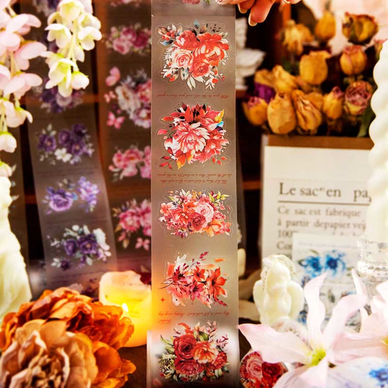 Bloom Along The Way Series PET Tape For Scrapbook Decor