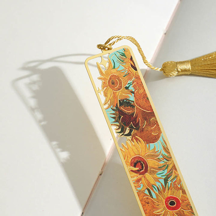 Flower Sweep Series Bookmark Vintage Painting Metal Reading Book Holder