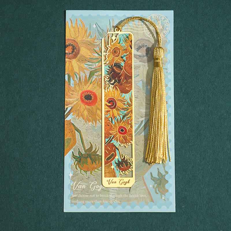 Flower Sweep Series Bookmark Vintage Painting Metal Reading Book Holder