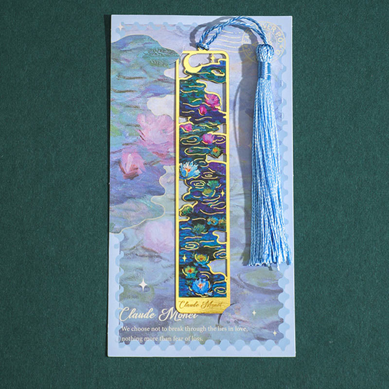 Flower Sweep Series Bookmark Vintage Painting Metal Reading Book Holder