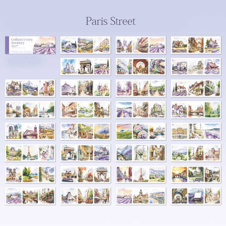 Landscape Stickers Book 30 Sheets Travel View Scrapbook Stickers