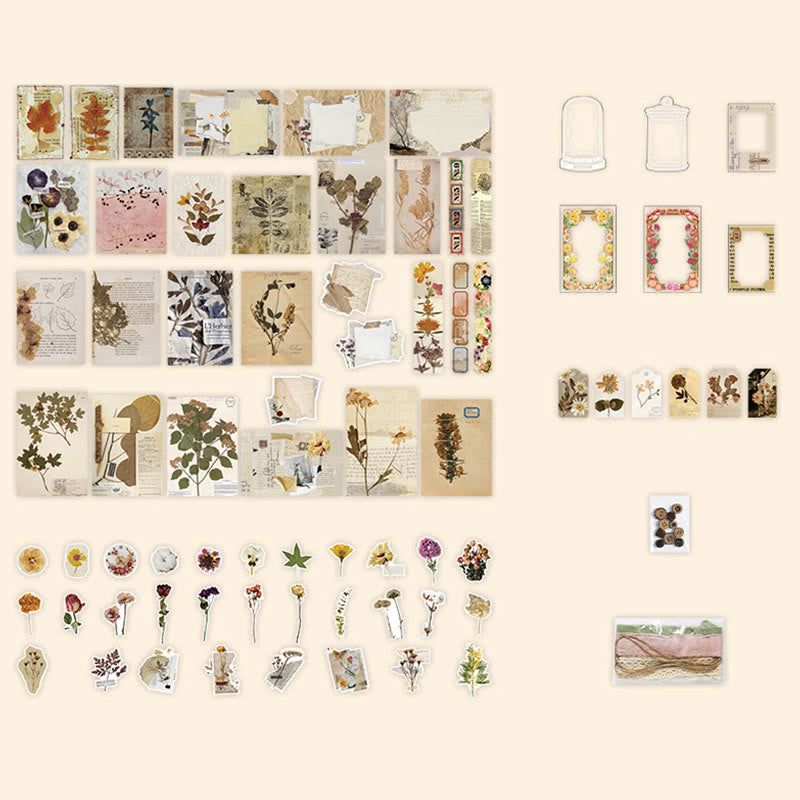 4 Styles Vintage Paper Sticker Set For Journal Decor