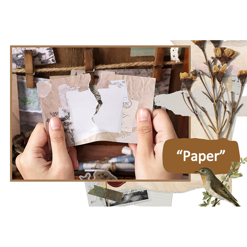 4 Styles Vintage Paper Sticker Set For Journal Decor
