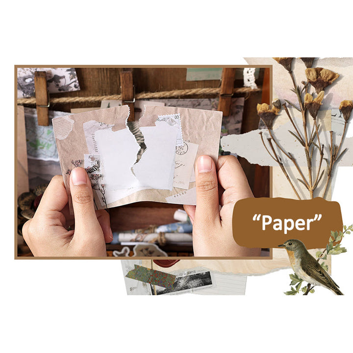 4 Styles Vintage Paper Sticker Set For Journal Decor
