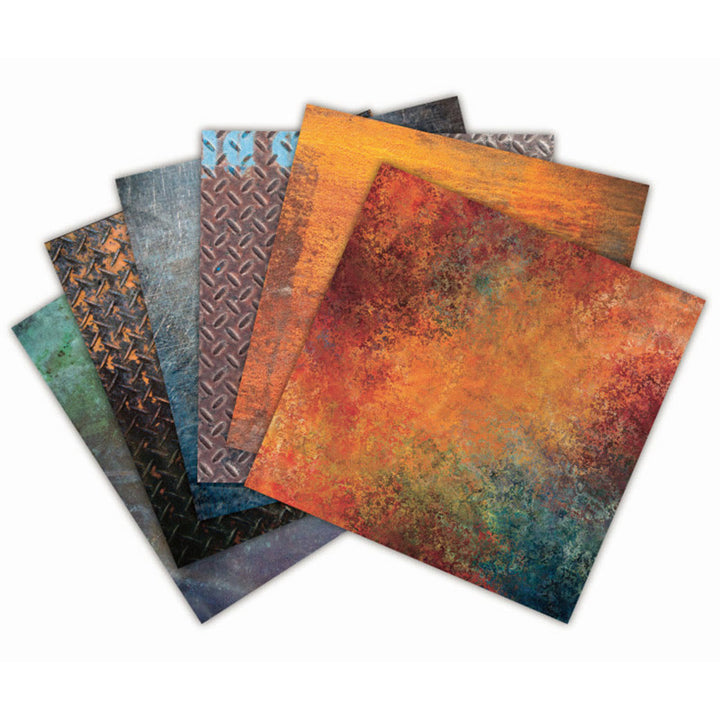 6 Inch Metal Texture Paper Set Decorative Journaling Paper