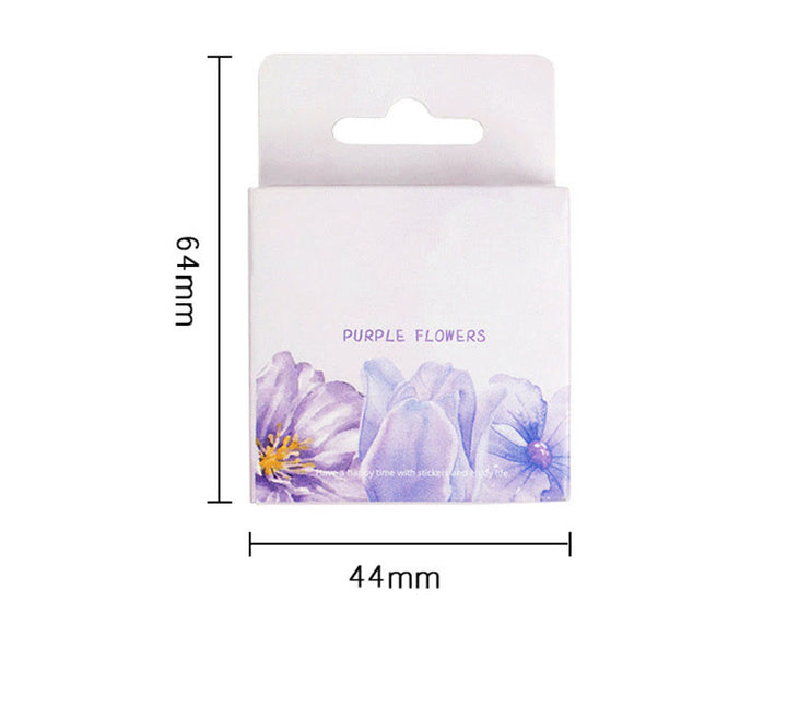 46Pcs Beautiful Purple Flower Stickers Self-Adhesive Scrapbook Sticker