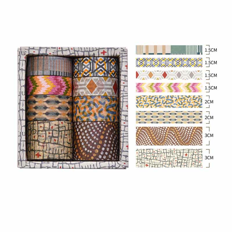 Past Events On Sides Washi Tape Set 8 Rolls Decorative Tape