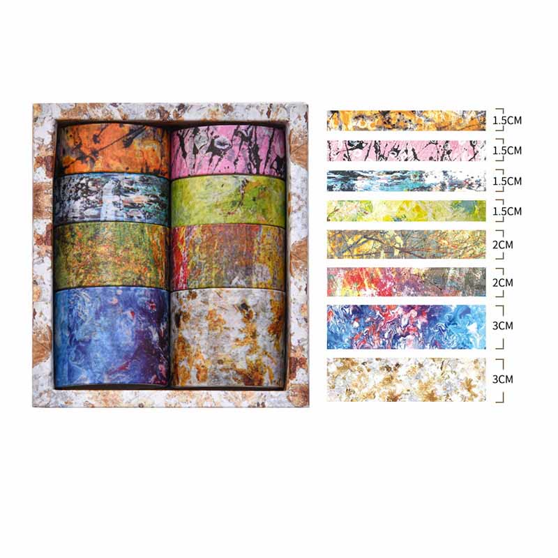 Past Events On Sides Washi Tape Set 8 Rolls Decorative Tape