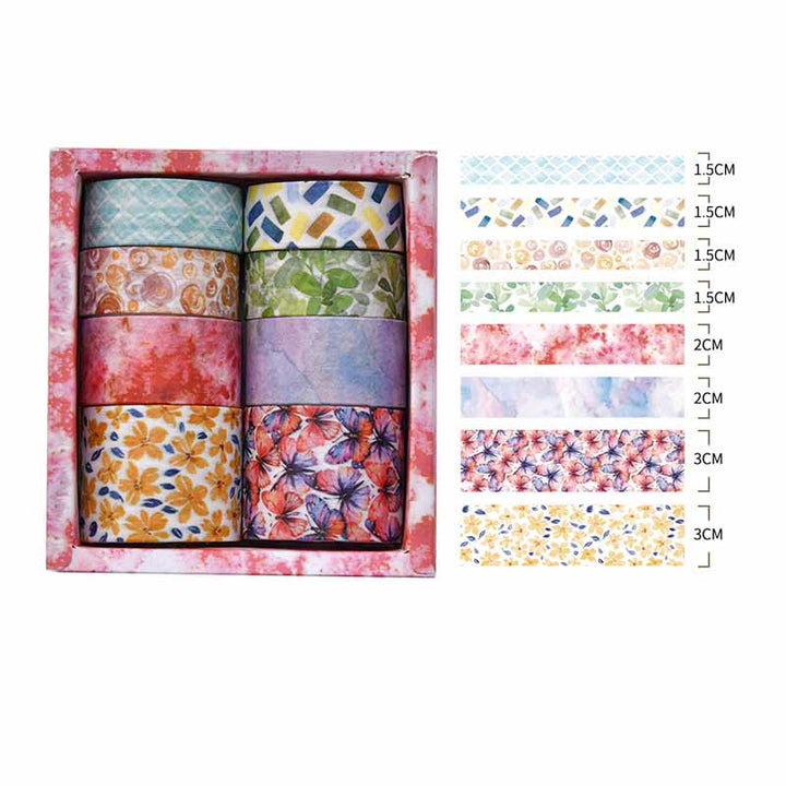 Past Events On Sides Washi Tape Set 8 Rolls Decorative Tape