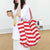 Color Contrast Stripe Shoulder Bag For Women Large Canvas Tote