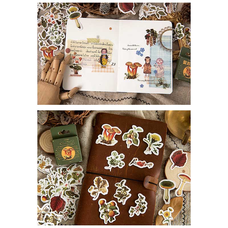 46pcs Retro Forest Series Sticker For DIY Journal Decor