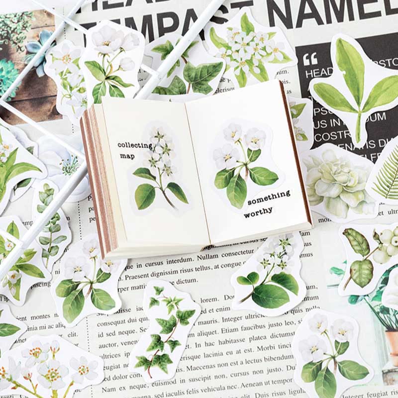 46pcs Gardenia In Blossom Series Sticker For DIY Journal Decor