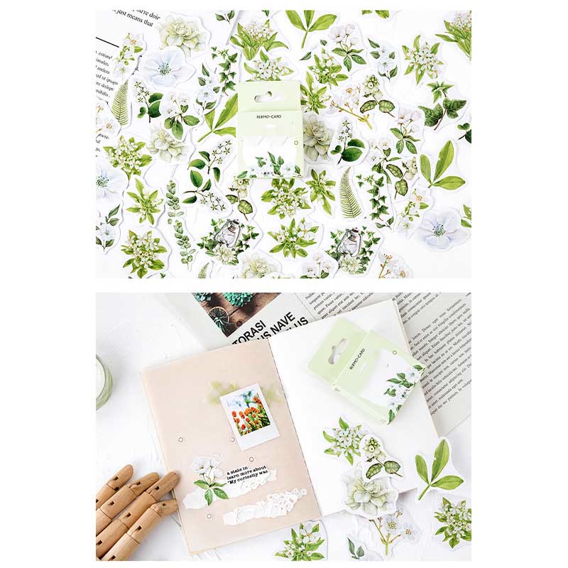 46pcs Gardenia In Blossom Series Sticker For DIY Journal Decor