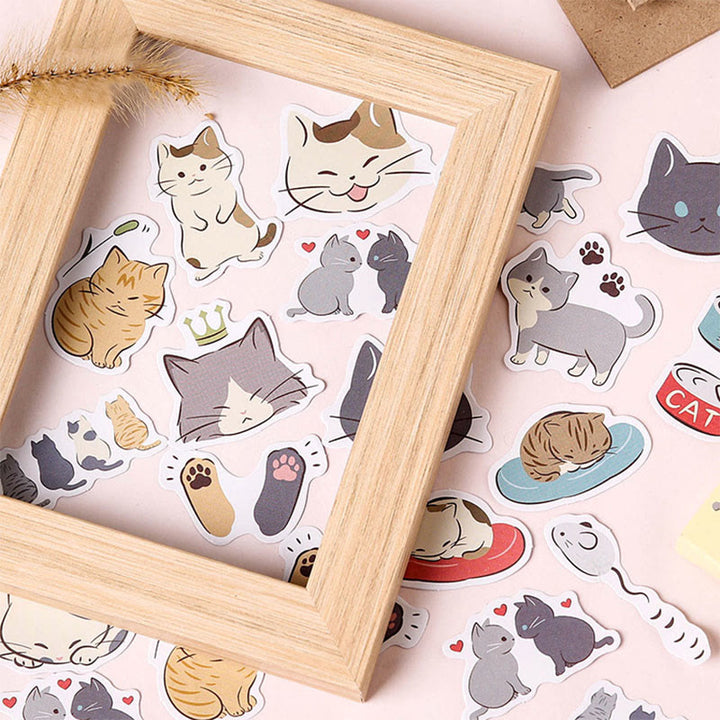 45pcs Diary Of Cat Handling Sticker For DIY Journal Decor