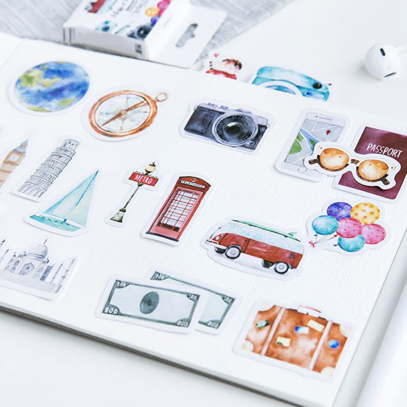 46pcs A Solo Trip Series Sticker For DIY Journal Decor