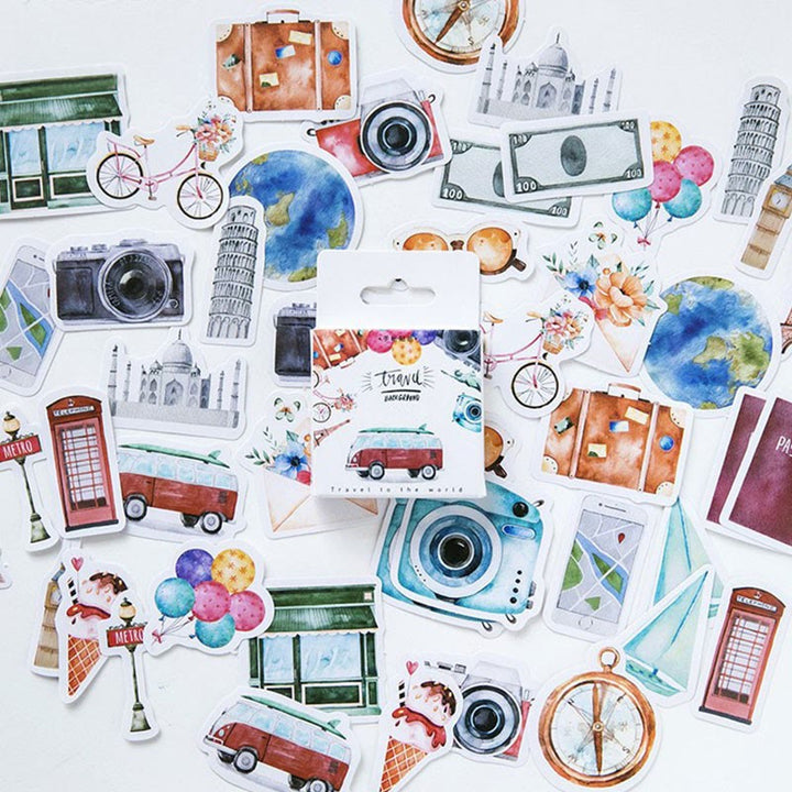 46pcs A Solo Trip Series Sticker For DIY Journal Decor