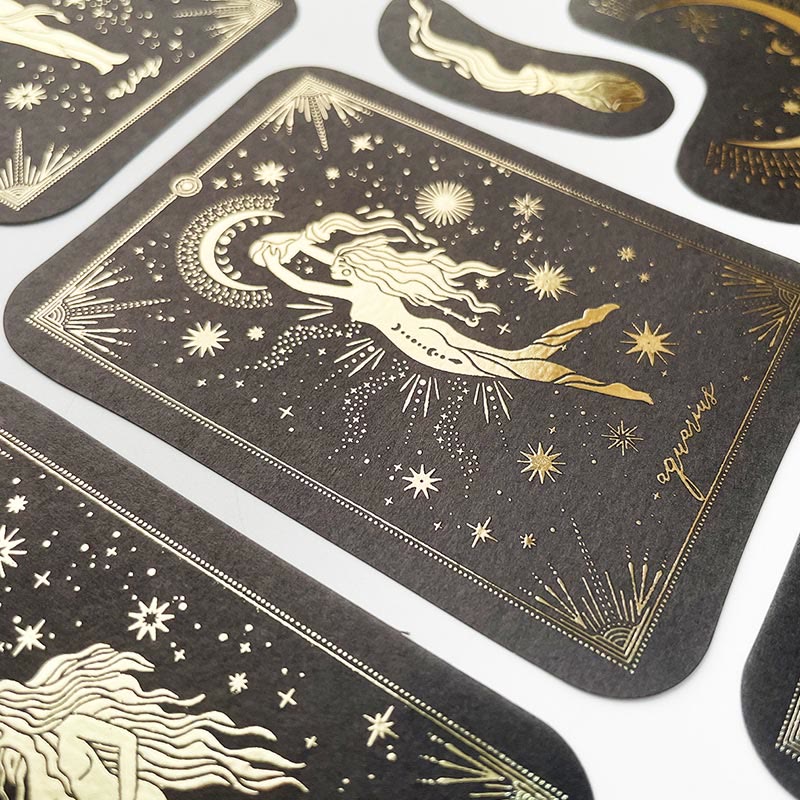 Constellation Girl Gold Stamping Series Sticker For DIY Journal Decor