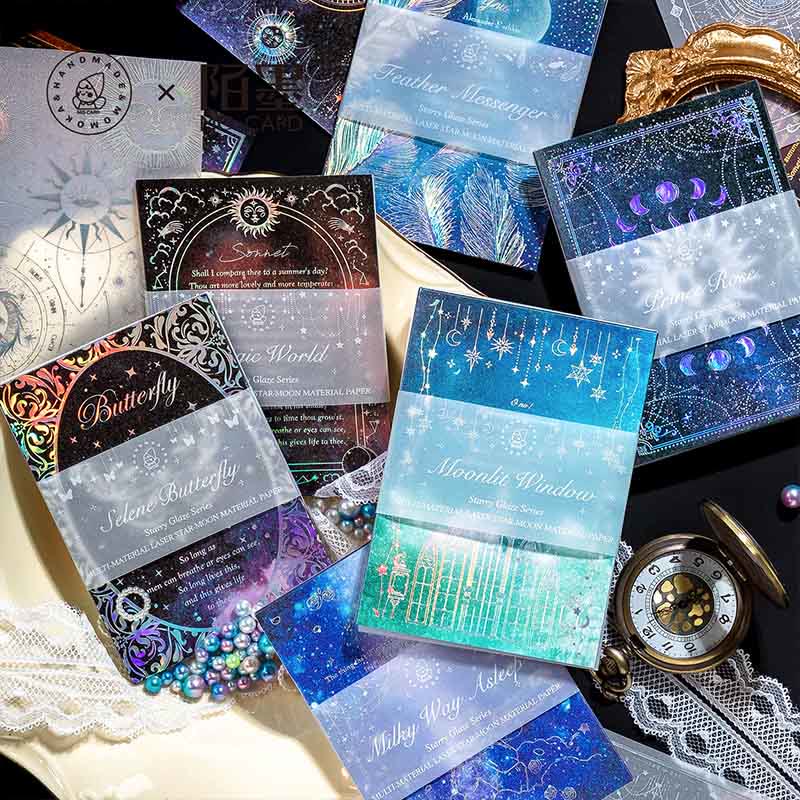 Glass Star Moon Series Paper Decorative Journaling Paper