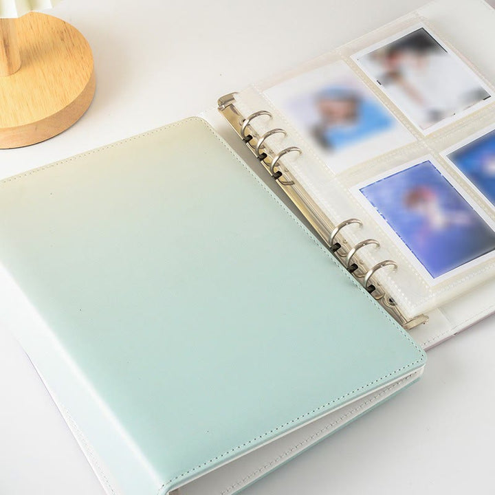 Gradient Color Photo Album With A5 Leather Cover Loose Leaf Binder