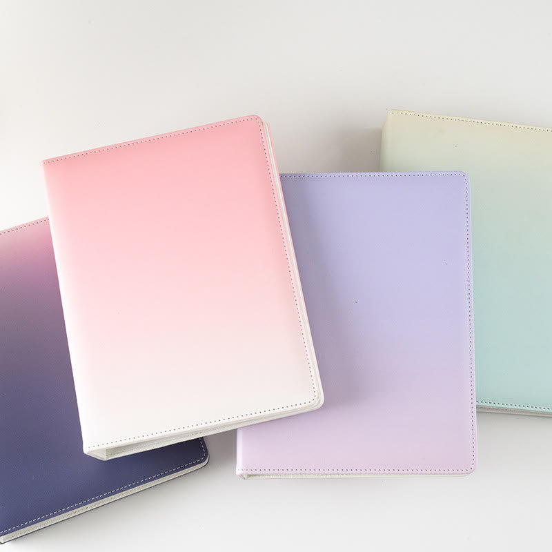 Gradient Color Photo Album With A5 Leather Cover Loose Leaf Binder