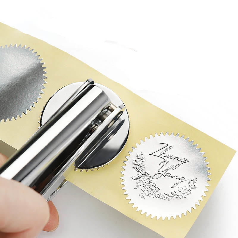 Personalized Monogram Seal Embosser Hand-Held Embossing Stamp