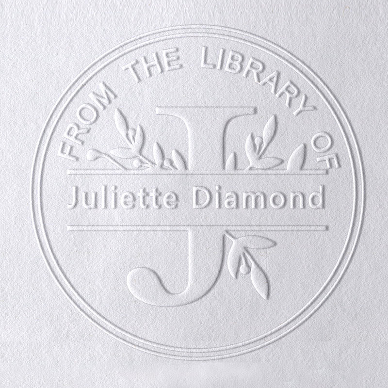 Personalized Initial Name Embosser Stamp FROM THE LIBRARY OF Book Stamp