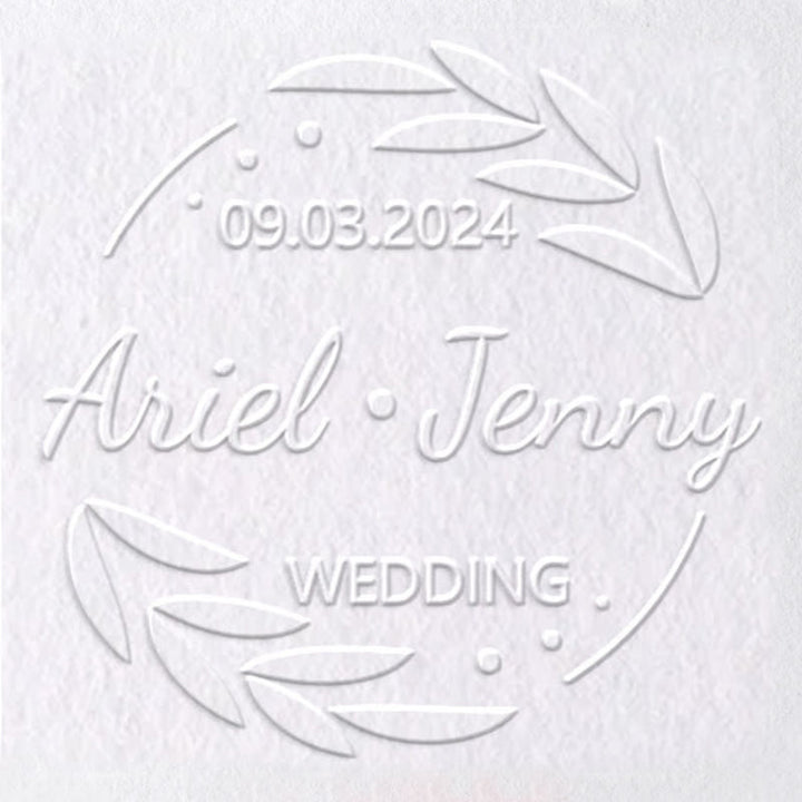 Personalized Name Wedding Embosser Stamp Metal Book Stamp