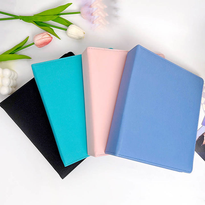 Plain Color Photo Album With A5 Leather Cover Loose Leaf Binder