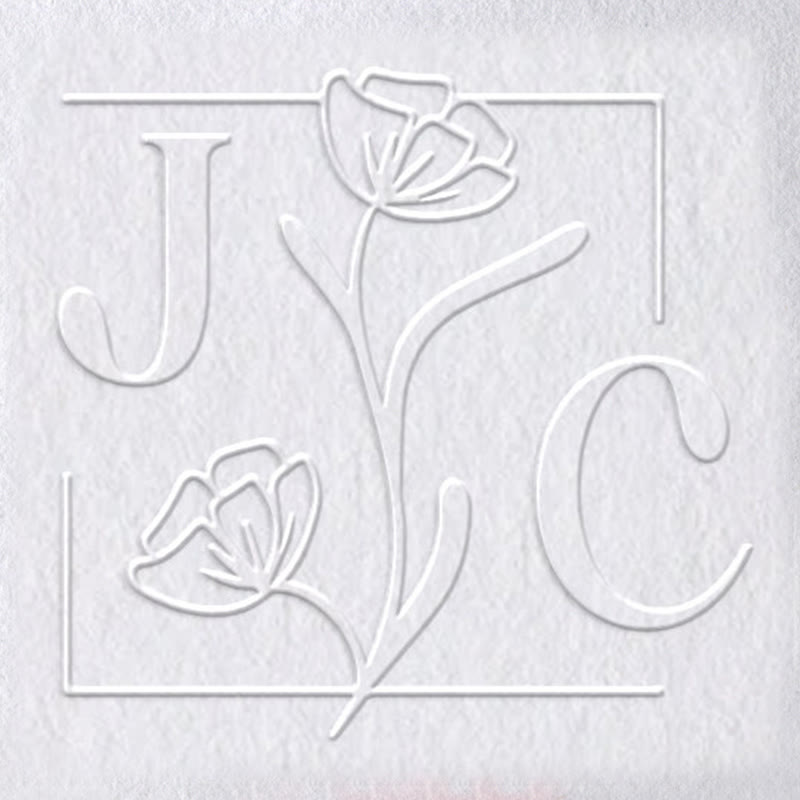 Custom Library Embosser Stamp Seal Initial Floral Book Embosser