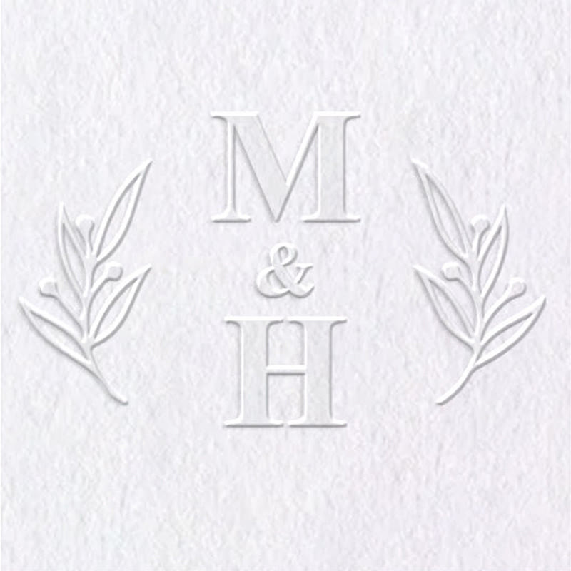 Custom Monogram Seal Embosser Initials Hand-held Embossing Stamp