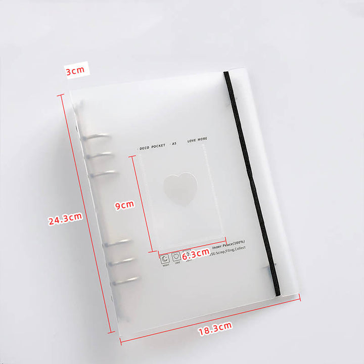 A5 Clear Transparent Cover Photo Album With Loose Leaf Binder