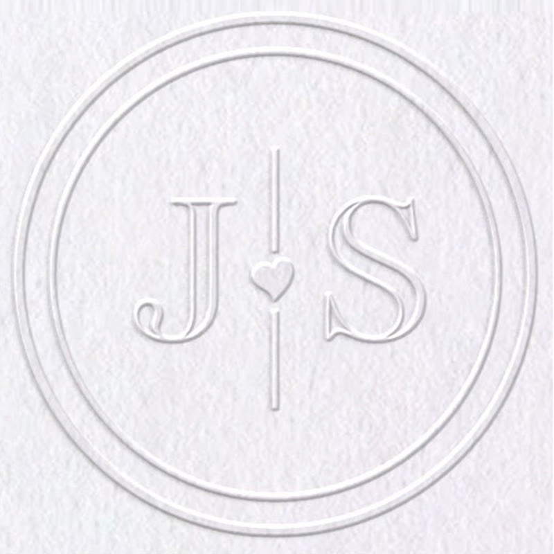 Personalized Wedding Anniversary Embosser Double Letter Round Stamp