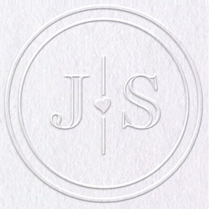 Personalized Wedding Anniversary Embosser Double Letter Round Stamp