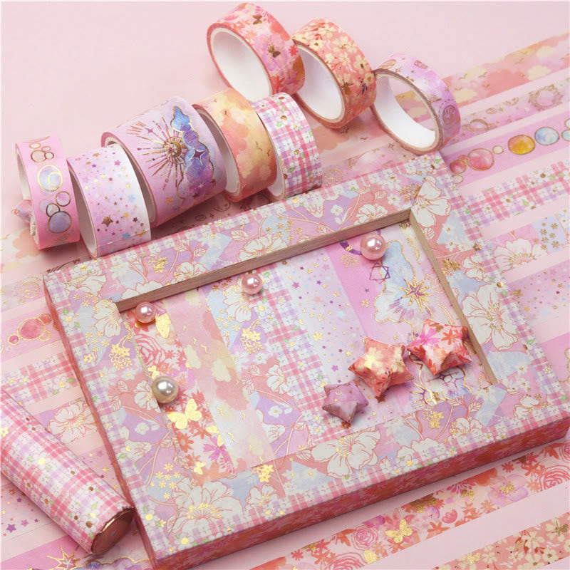 9 rolls Set Floral Series Washi Tape Decorative Scrapbook Tape