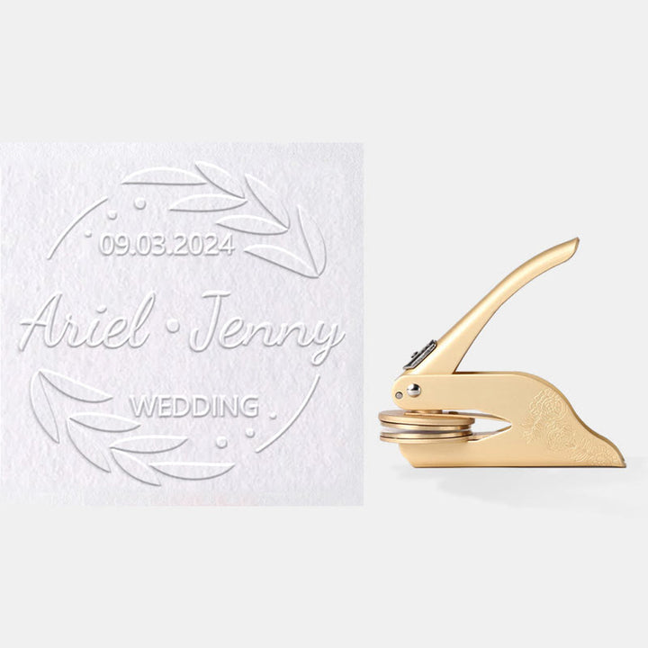 Personalized Name Wedding Embosser Stamp Metal Book Stamp